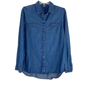 Eddie Bauer Denim Chambray Button Down Shirt